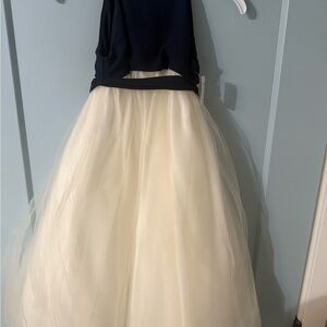 Elegant Navy and Cream Gown